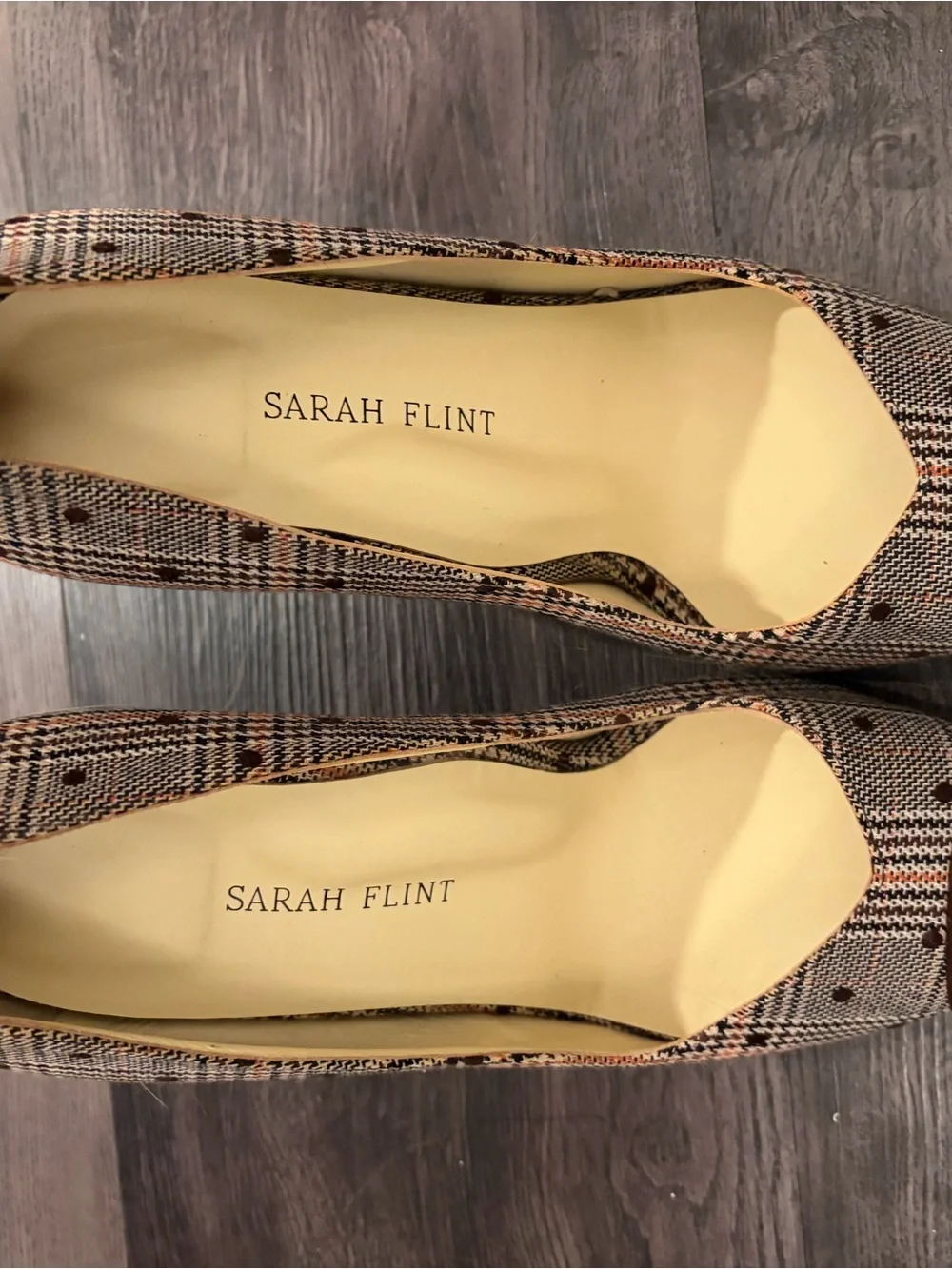 Sarah Flint Brown Plaid Perfect Pumps